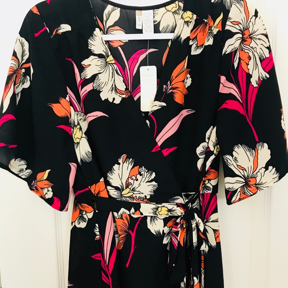 🌸🌺🌼Floral high\low wrap dress (size M)